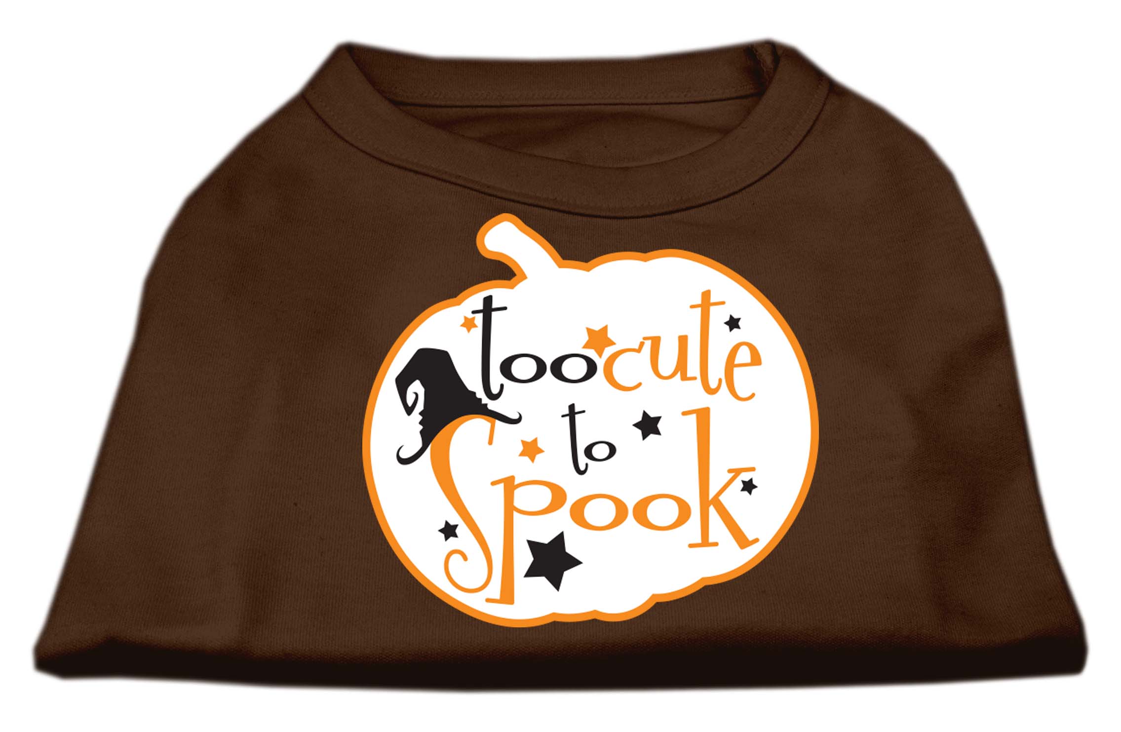 Too Cute to Spook Screen Print Dog Shirt Brown XS